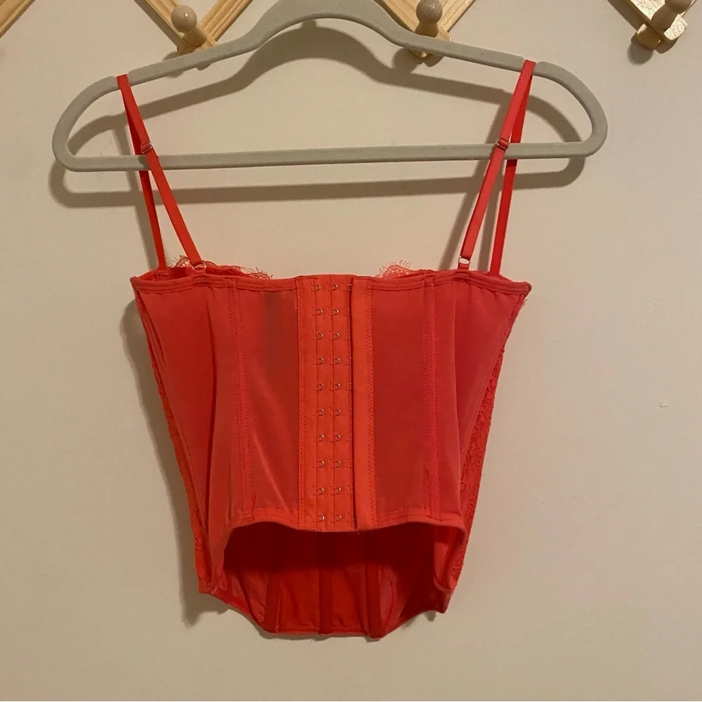 NWT Urban Outfitters Hot Pink Structured Corset Top size Large